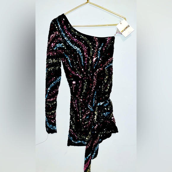 Show Me Your MuMu Dresses & Skirts - MUMU Sequined One Sleeve Dress NEW!!
